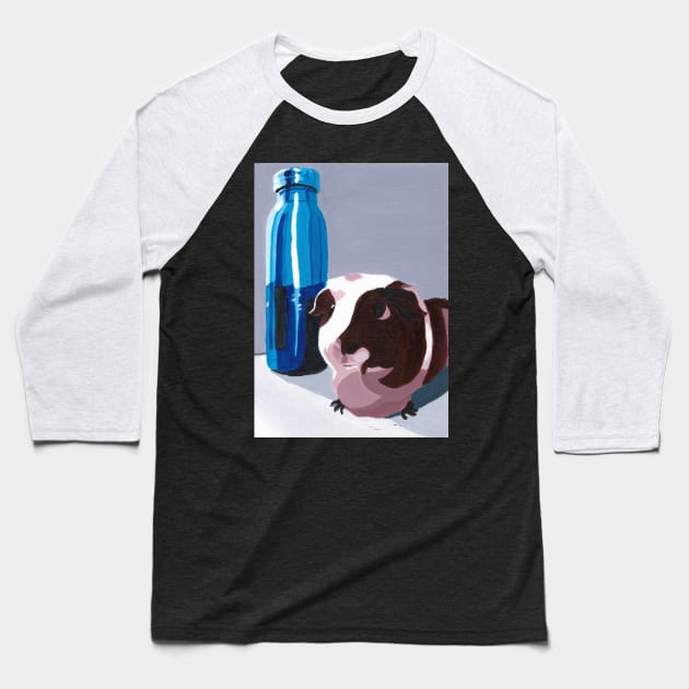 Guinea Pig and Water Bottle Baseball T-Shirt by Elora0321